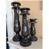 Image 1 : Three Ornate Metal Candle Holders with Crystal Accents