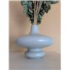 Image 2 : Three Decorative Items: Gray Ceramic Vase, Cut Crystal Glass Vase, and Canvas Print
