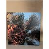 Image 3 : Three Decorative Items: Gray Ceramic Vase, Cut Crystal Glass Vase, and Canvas Print