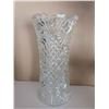 Image 4 : Three Decorative Items: Gray Ceramic Vase, Cut Crystal Glass Vase, and Canvas Print