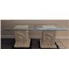 Image 1 : Dolphin Motif Plaster Base Glass Top Side Tables