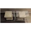 Image 3 : Dolphin Motif Plaster Base Glass Top Side Tables