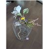 Image 5 : Live Edge Wooden Clock with Glass and Wire Decorative Accents