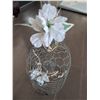 Image 7 : Live Edge Wooden Clock with Glass and Wire Decorative Accents