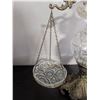 Image 5 : Brass Ornate Balance Scale with Cut Glass Bowls and Globe Accent