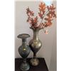 Image 1 : Etched Metal Vases with Engraved Floral Motifs