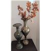 Image 2 : Etched Metal Vases with Engraved Floral Motifs