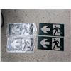 Image 4 : Commercial Exit and Emergency Signage Including LED Exit Signs and Running Man Symbols