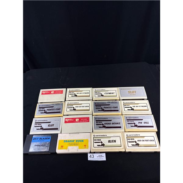Lot of 16 Early 1980s Vintage Commodore (12) and 4 Others Computer Games