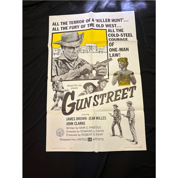 Orignal 1961 1-Sheet Gun Street Movie Poster, Measures 27" x 41"