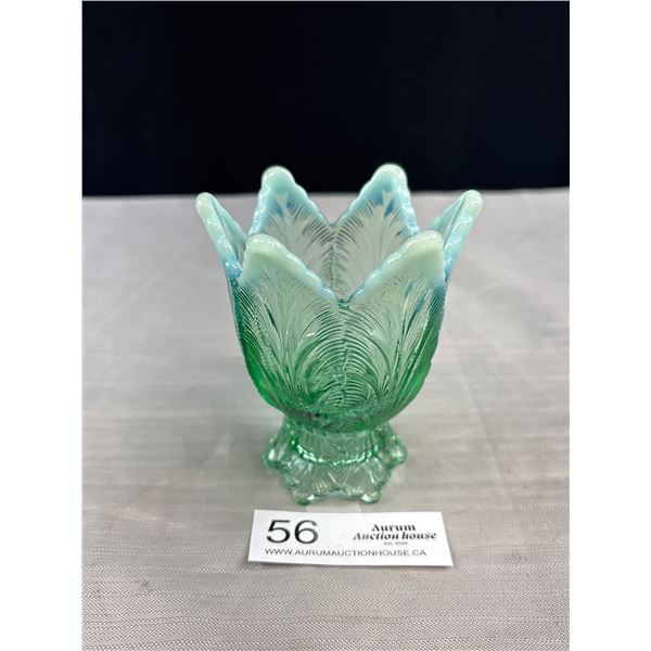Vintage Fenton Two Way Candle/Votive Holder w/Opalescent Trim