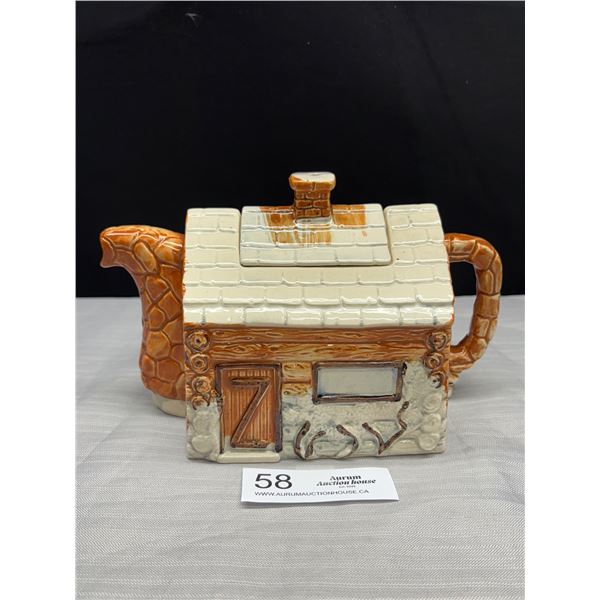 Rare Antique Price Bros. England Log Cabin Ceramic Teapot Reg. No. 862478