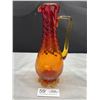 Image 1 : Vintage 1960's ATLAGLASS Blown Glass Amberina 9.5" Tall Pitcher