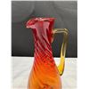 Image 3 : Vintage 1960's ATLAGLASS Blown Glass Amberina 9.5" Tall Pitcher