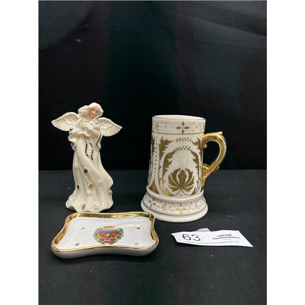 Vintage Limoges Trinket Dish, Lenox Angel & Hand Decorated Cup - Vienna Austria