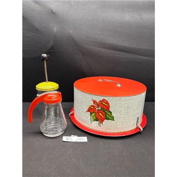 Vintage Kitchenware - Decoware Cake Saver, Syrup Bottle & Chopper
