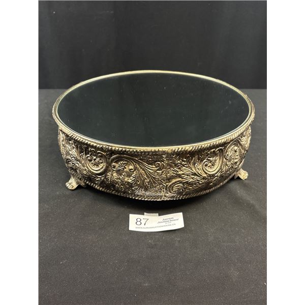 Studio Silversmiths Silver Plated Mirrored Top Cake/Display Stand 12"