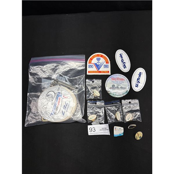 A Nice Collectible Lot of Skytrain and Airline Ephemera stickers etc