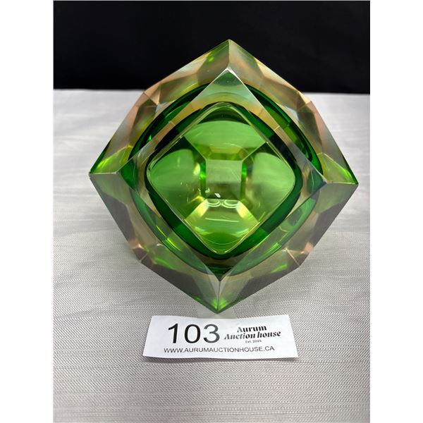 A Stunning Murano Glass Sommerso Ashtray 1960's