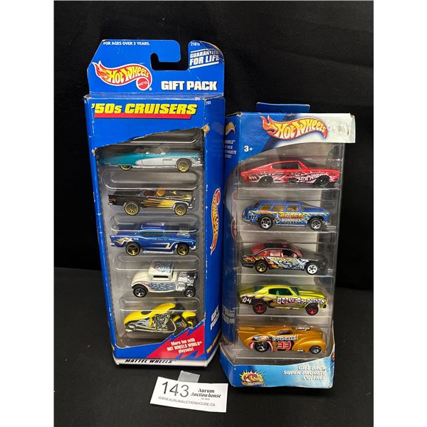 2 Sealed Packages of Hotwheels 5 Per Pack