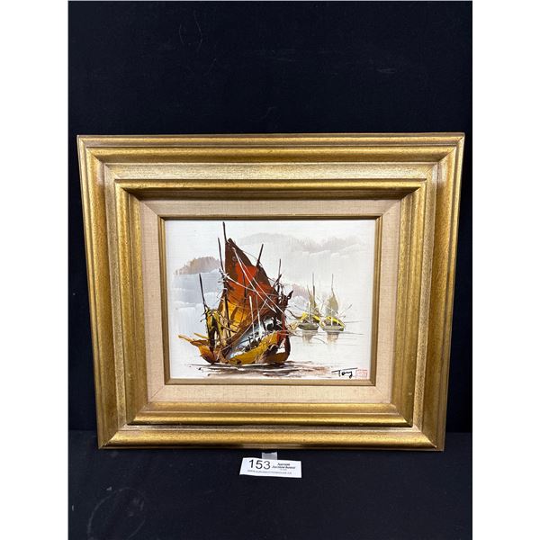 Nicely Framed Mid Century Oil Painting Signed 17" x 15"
