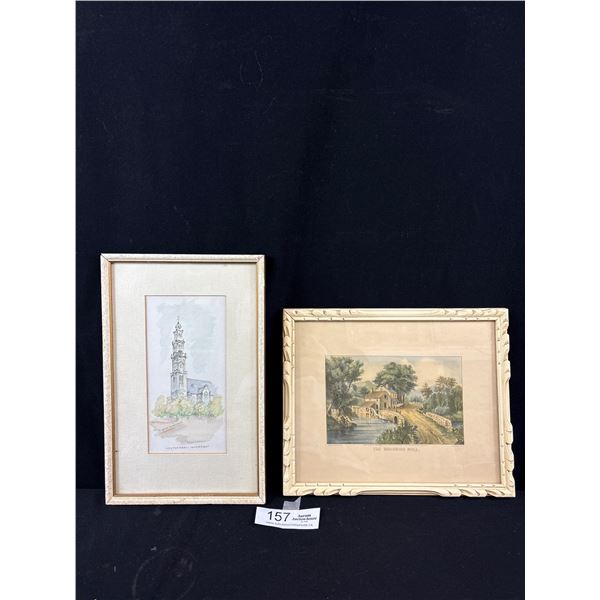 2 Antique Nicely Framed Prints  11" x 9" + 7" x 12"