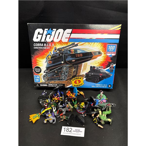 G.I.Joe Cobra Construction Set in Box + Marvel Heroclicks Figures