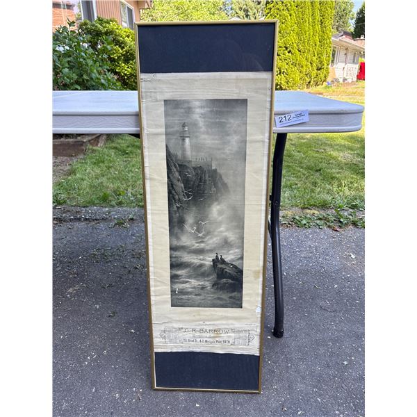 Nicely Framed 1907 G.Barrow Calendar Approx 36" x 11.5"