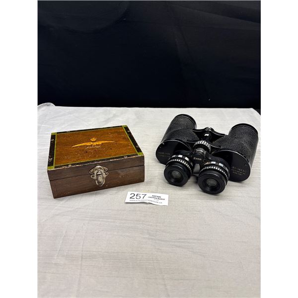 Very Nice WW2 Royal Canadian Airforce Trinket Box + Binoculars