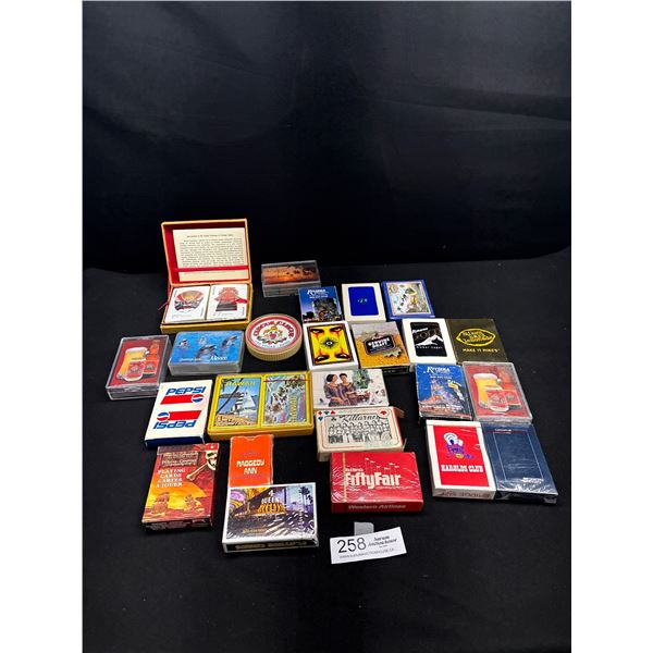 Large Lot of Unopened Playing Cards Pepsi, Las Vegas, Airlines etc