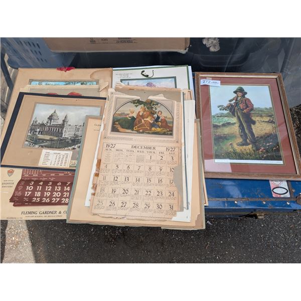 2 Large Framed Advertising Calenders 1925 and 1946 Oliver Prindley and The Blacksmith Shop Largest i