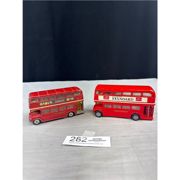2 Vintage Corgi Double Decker Buses