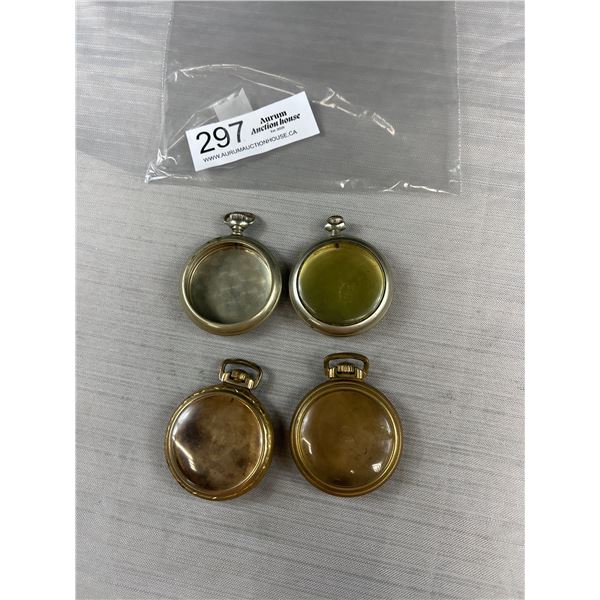 4 Vintage Pocket watch cases Gold & Silver Plated