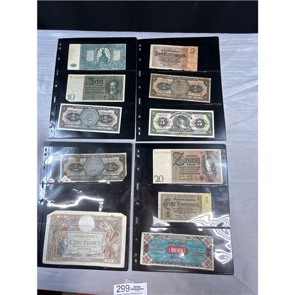 Lot of 20 Old World Paper notes in pages