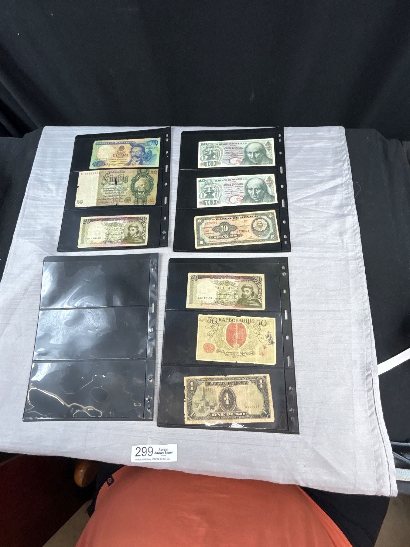 Lot of 20 Old World Paper notes in pages