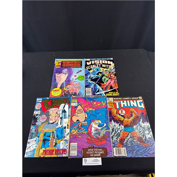 Lot of 5 Vintage Volume 1 Comics The Thing, The Ren and Stimpy Show, Etc