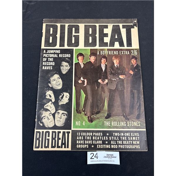 May 1964 Issue #4 Big Beat Magazine. Published in U.K. Rolling Stones On Cover and Great Beatles and