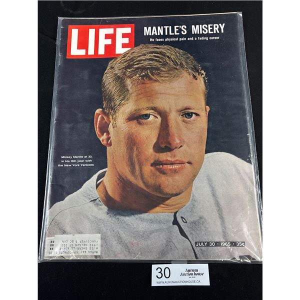 1965 Life Magazines Mickey Mantle Cover