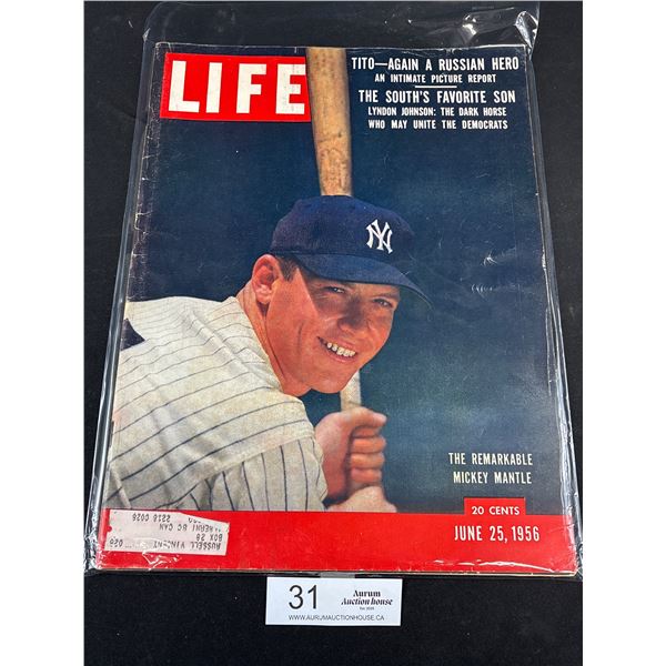 1956 Life Magazines Mickey Mantle Cover