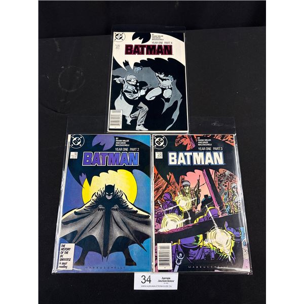 Lot of 3 1986 Batman Comics by Frank Miller/David Mazzucchelli #405-07