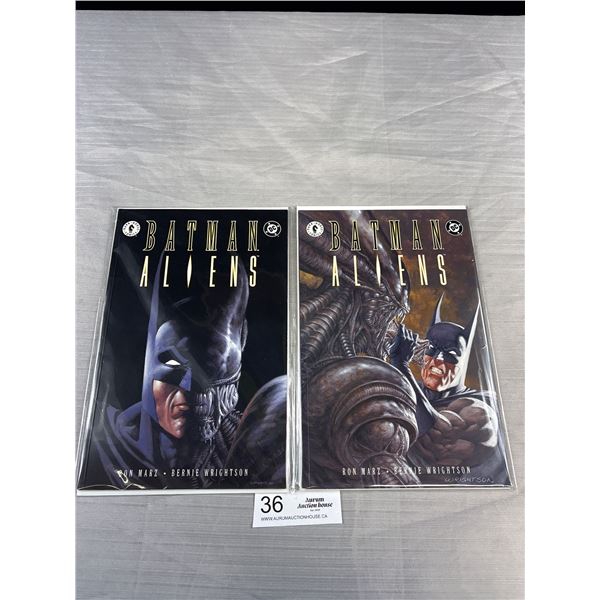 Lot of 2 1997 DC Dark Horse Batman Aliens #1 and #2 Comics