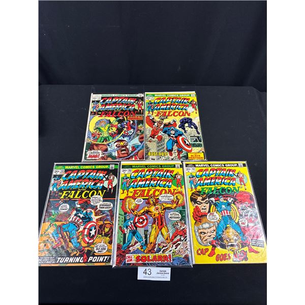 Lot of 5 Early 1970's Captain America and The Falcon Comics