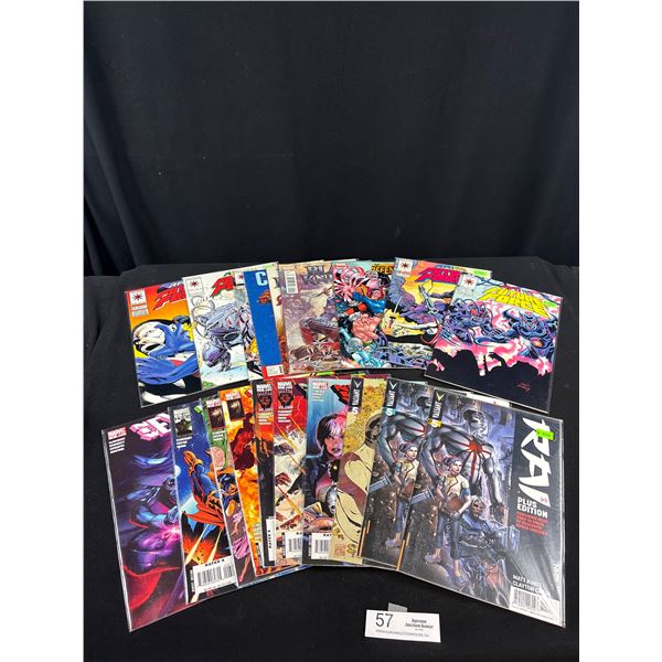 Lot of 20 Comics on Board in Bag ( New Exiles, Future Force, etc)