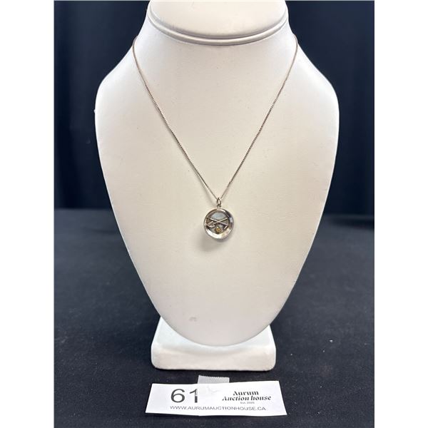 A Nice Sterling Silver Chain With Gold Pan Pendant From Barkerville BC Small Gold Nugget