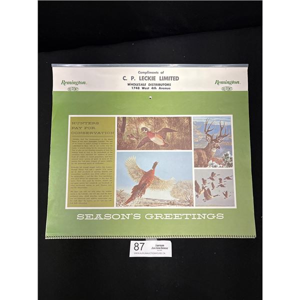1970s Large Remington (Hunters) Calendar