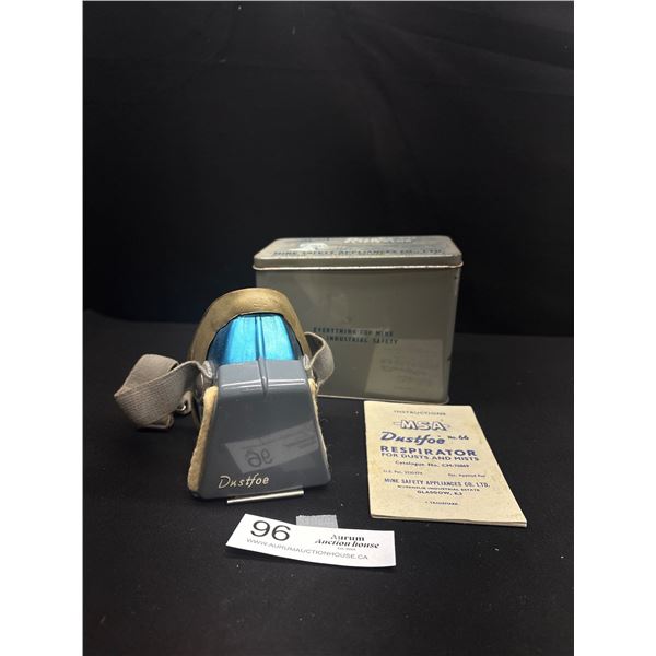 1950s Respirator Mask in Original Tin Box + Instructions