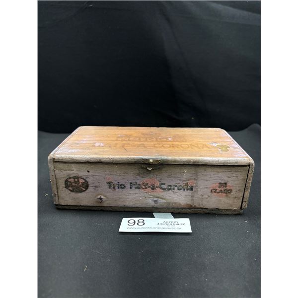 Trio Half-A-Corona Antique Cigar Box
