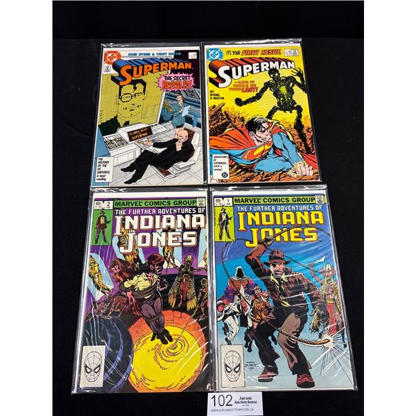 1982 Indiana Jones #1 and #2 Plus 1987 Superman #1 and #2