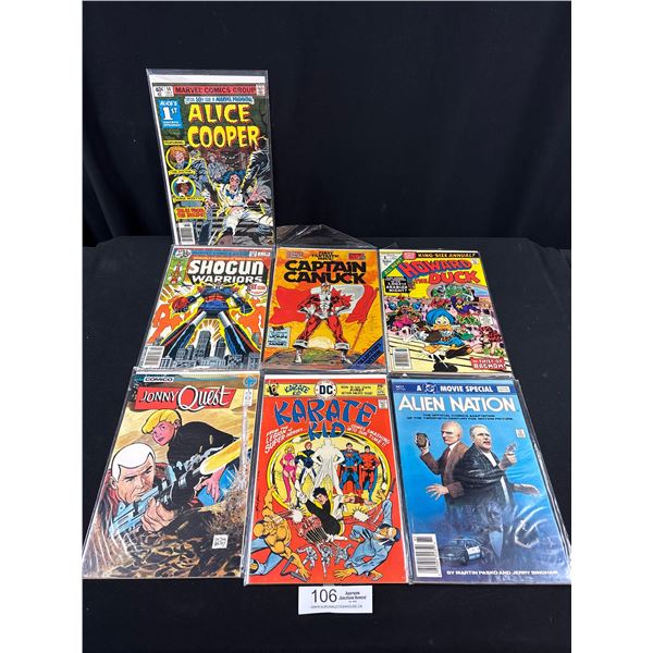 Lot of 7 Vintage #1 Comics 1979 Alice Cooper, 1977 Howard The Duck, 1978 Shogun Warrior +4