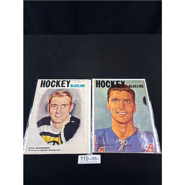 Lot of 2 1950s Hockey Blueline Magazines, Andy Bathgate Cover